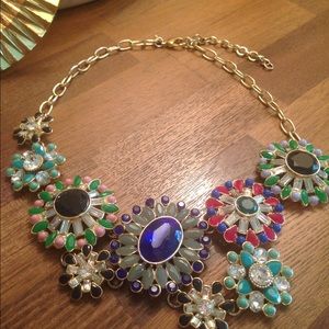 J.Crew floral garland statement multicolor crystal