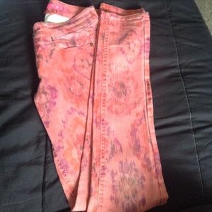 Pink pattern jeans