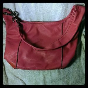 A Bright Pink Genuine Leather "Innue" purse