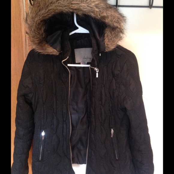Winter coat with detachable fur trimmed hood!