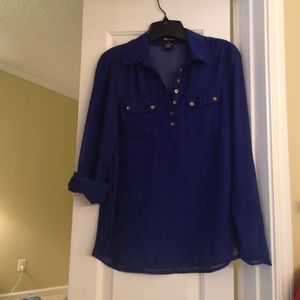 Sheer royal blue top