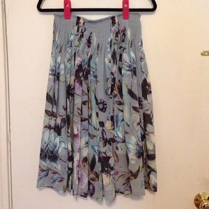 Anthropologie blue floral skirt