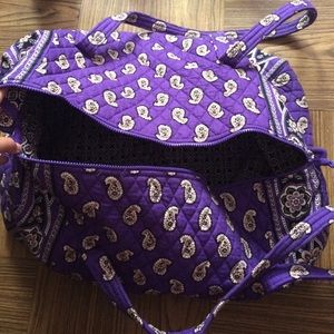 Purple duffel bag