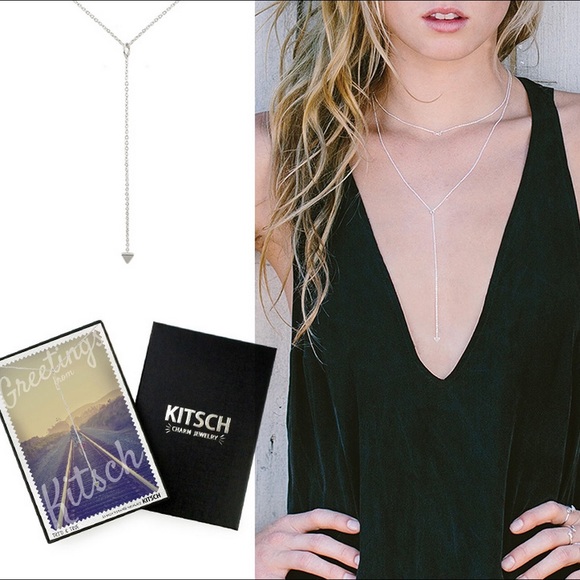 Kitsch Tri'd & True Y shaped silver necklace.