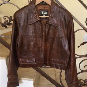 Frye women's 100% genuine leather cropped jacket
