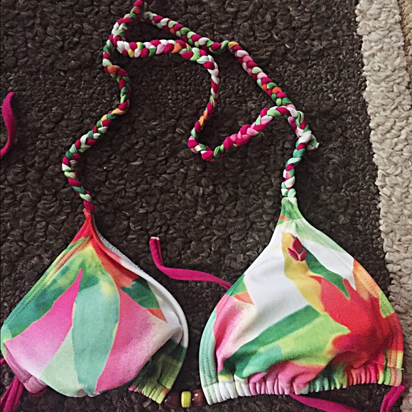 Reef Orange Pink Yellow White Green Bikini Suit