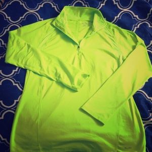 Neon green quarter-zip athletic top!