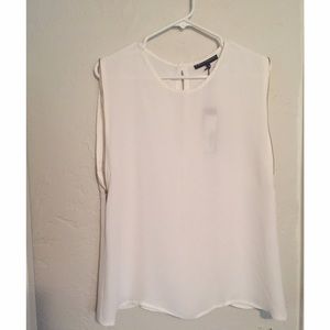 Karina Grimaldi white sleeveless blouse