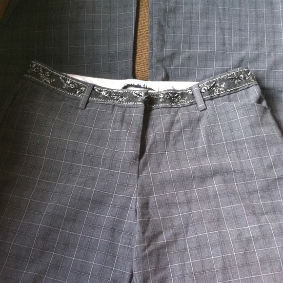 Plaid dress pants.