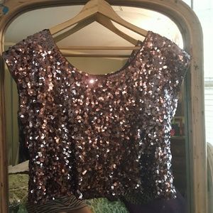 Nasty Gal Solemio sequin cropped tee