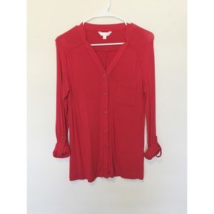 Red button up