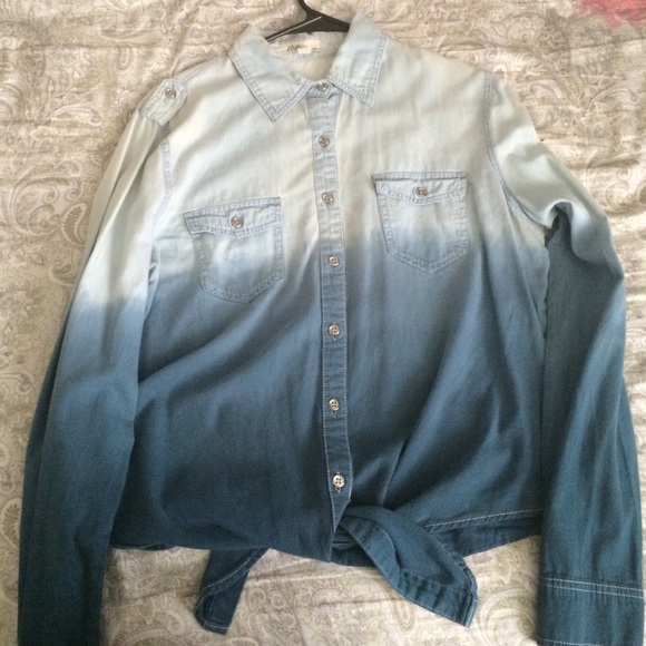 Button up ombré long sleeve