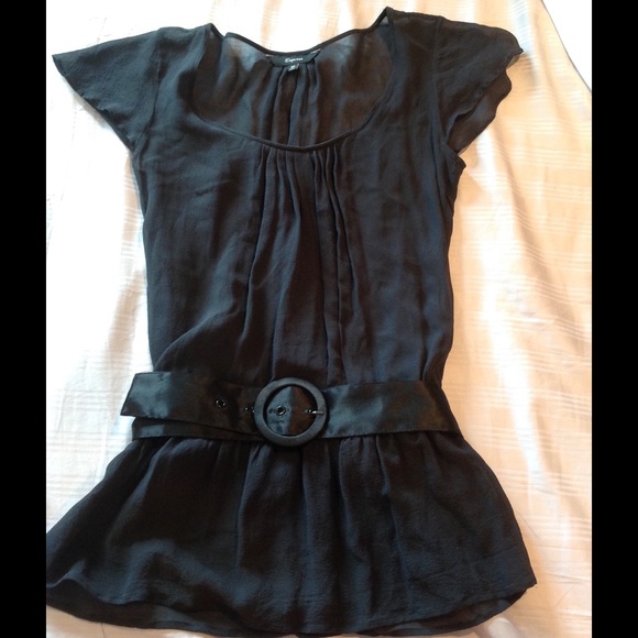 Sheer belted Express top!
