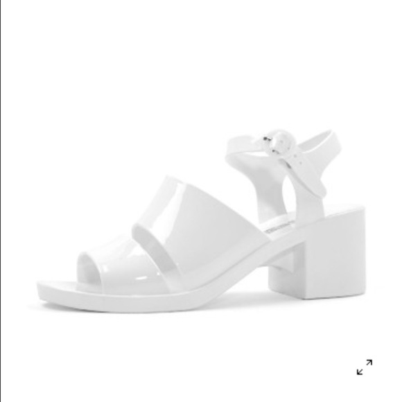 white jelly heels