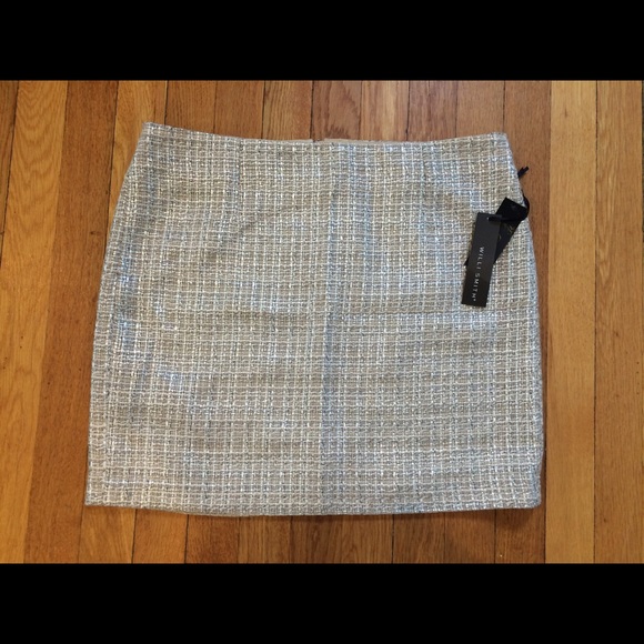 NWOT Neutral and Metallic Tweed Mini Skirt