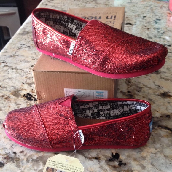 Red Glitter Toms