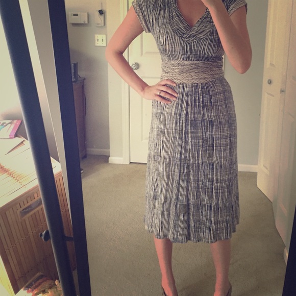 Mid-length Deletta dress from anthropologie.