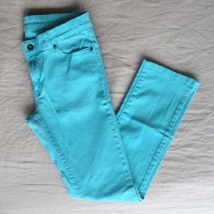 Turquoise Cigarette Style Jeans