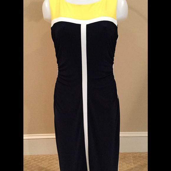Ralph Lauren Dresses & Skirts - LAUREN Ralph Lauren Navy Yellow Dress 8