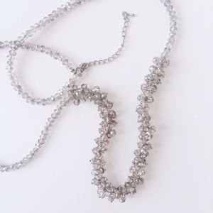 Francesca's Grey/Silver Long Sparkle Necklace