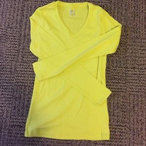 Yellow JCP long sleeve V neck NWOT