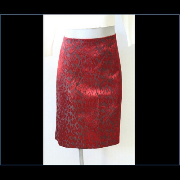 NWT Ruby red & gray grey leopard print skirt
