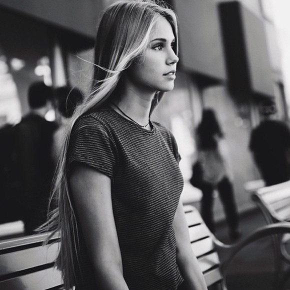 brandy melville black and grey striped pants