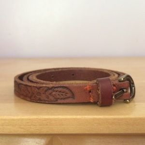 Tooled Leather Urban Renewal Skinny Belt