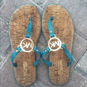 Michael Kors Teal & Gold Sandal