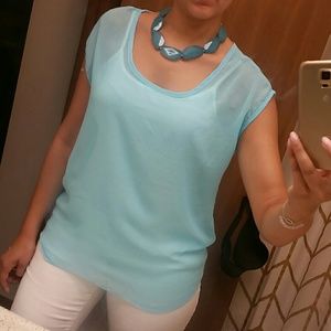 Blue sheer top