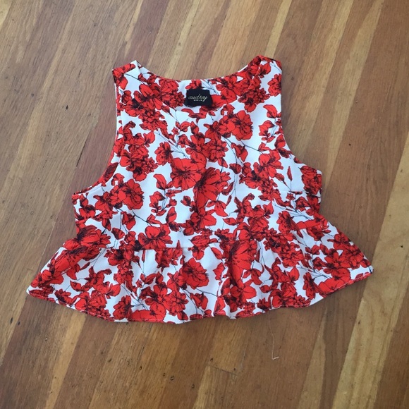 Audrey cropped peplum floral top