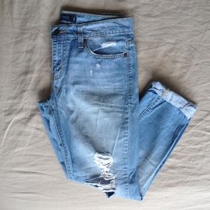 Levi's Boyfriend Destroyed Rolled Denim