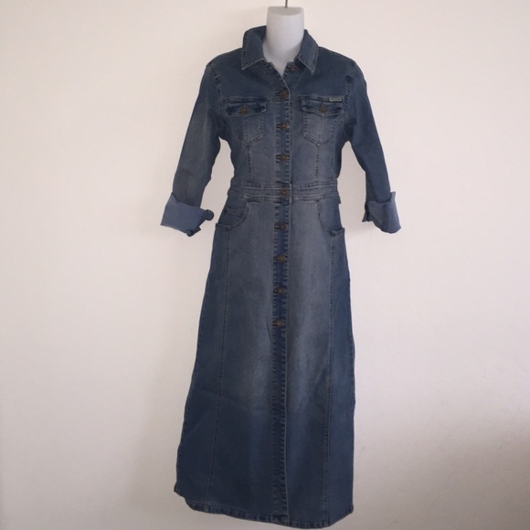 Denim Coat Dress Max Studio Sz M