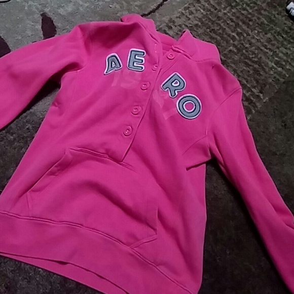 Coral Aeropostale Button Up Hoodie