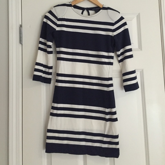 Blue and White Stripped French Connection Dress - Picture 2 of 4