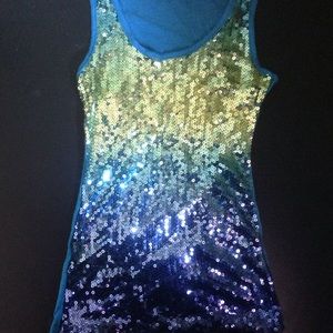 Deb Sequin Ombré Racerback Shirt