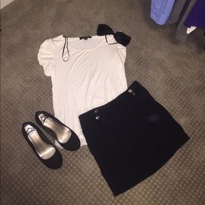 White Large Forever 21 shirt with bow, worn once