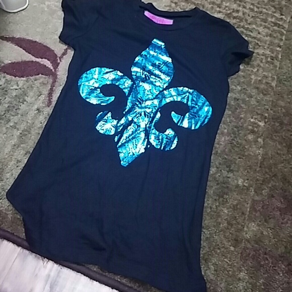 Black T-shirt, Blue Design
