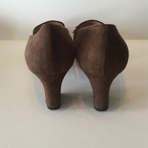 Gucci | Shoes | Gucci Brown Suede Tassel Loafers W Heels | Poshmark