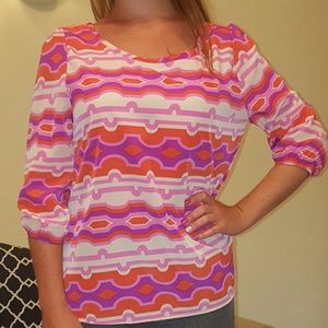 Pink, purple, and orange blouse NWOT