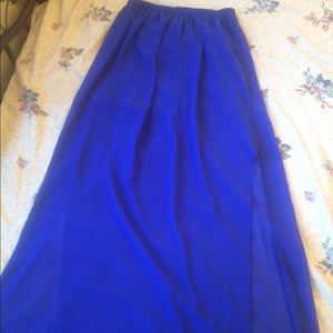 Royal Blue Sheer Maxi Skirt Forever 21