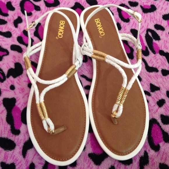 White and gold Sandals
