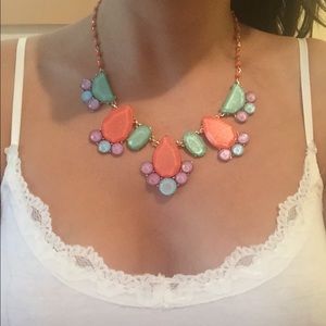 Coral and lavender statement necklace