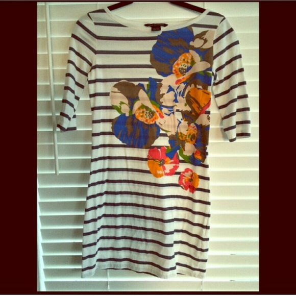 NWOT French Connection Striped Flower Dress