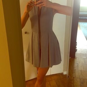 Fit and flare front zipper work dress