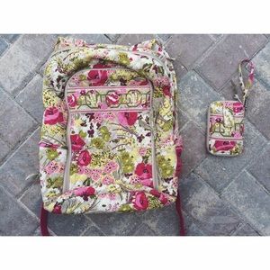 Vera Bradley Make Me Blush Backpack Bundle