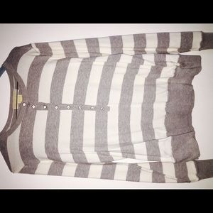 Michael Kors sz Large sweater/shirt grey/white