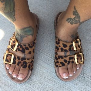 Leopard Print Birkenstock inspired slides