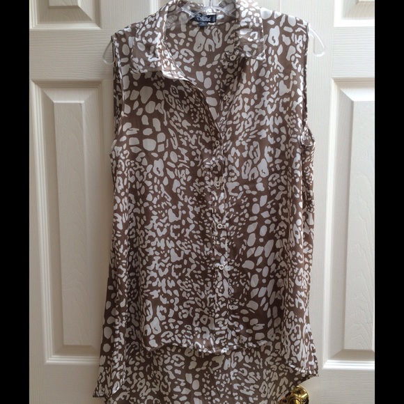 HALE BOB Sleeveless High/Low Blouse sz M NWOT