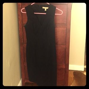 Navy petite fitted work dress